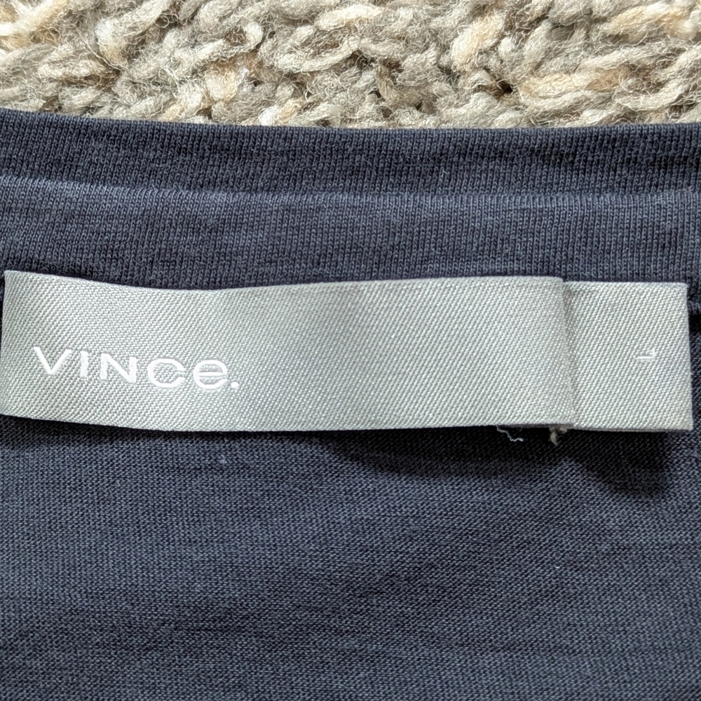 Vince Blue Pima Cotton Long Sleeve Lightweight T-shirt L - Picture 6 of 8